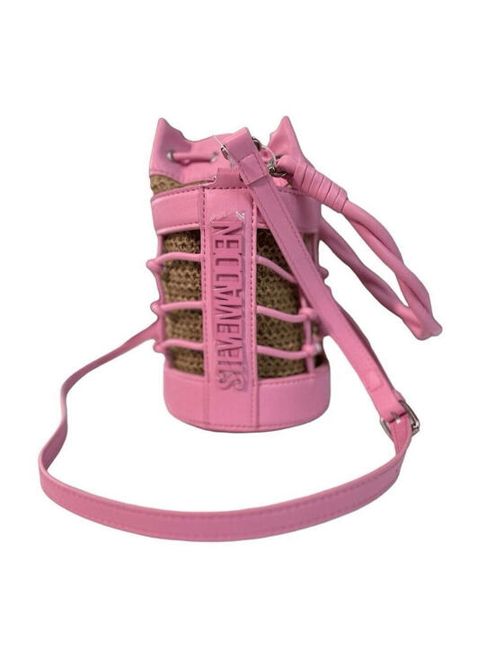 Steve Madden Pink Nat Fondant Blochan Crossbody Bucket Bag Top Handle Purse NWT - Picture 4 of 7